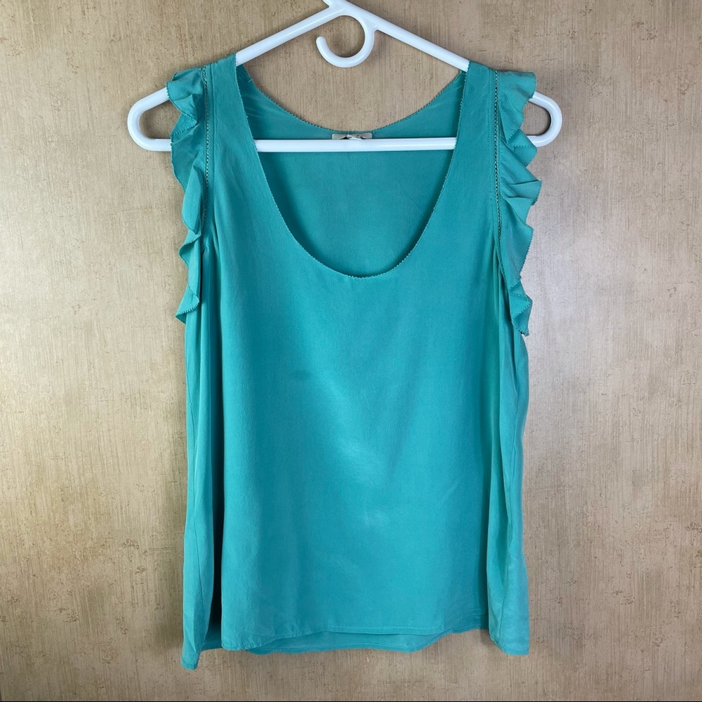 Joie 100% Silk Women’s Size Small Ruffle Sleeveless Blouse